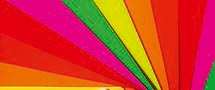 Picture shows colourful colour fan as a symbol for the diverse effect colours by Marabu.